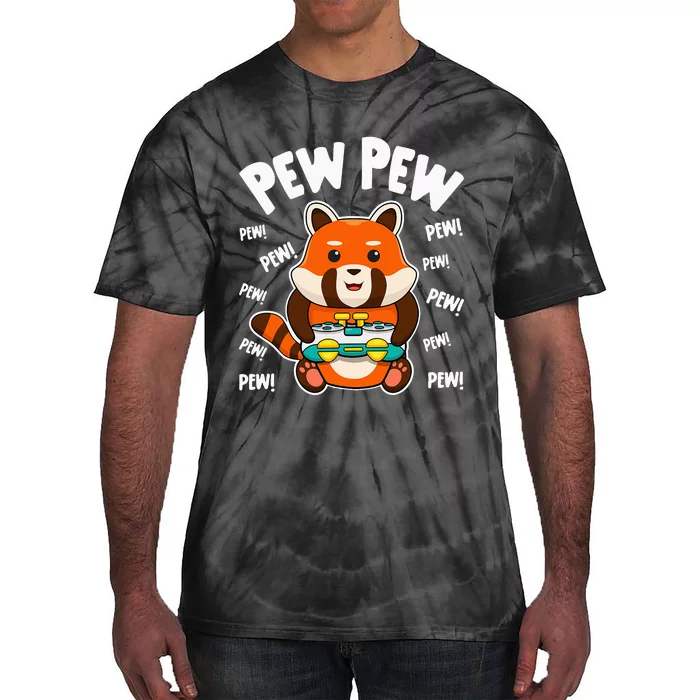 Gamer Red Panda Pew Pew Cute Kawaii Red Panda Video Games Tie-Dye T-Shirt