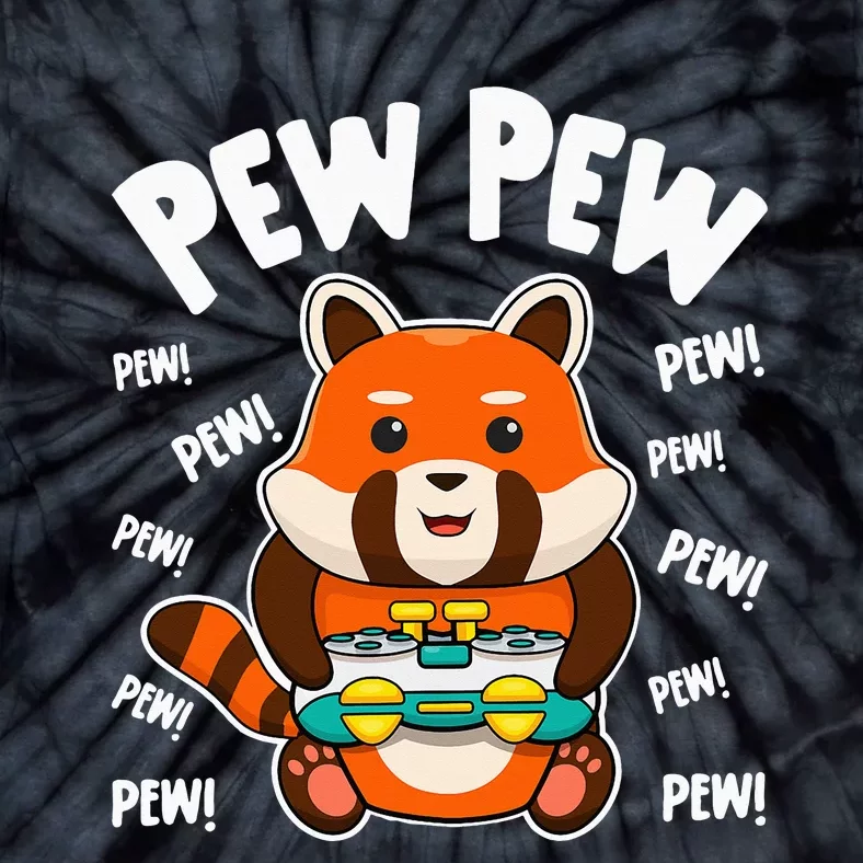 Gamer Red Panda Pew Pew Cute Kawaii Red Panda Video Games Tie-Dye T-Shirt