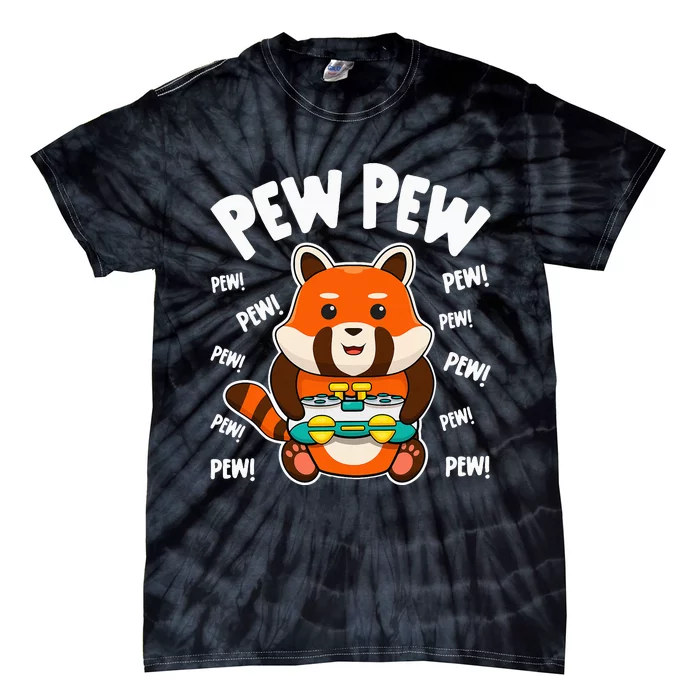 Gamer Red Panda Pew Pew Cute Kawaii Red Panda Video Games Tie-Dye T-Shirt