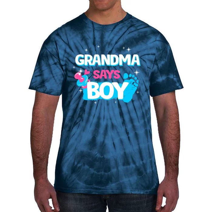 Gender Reveal Party Grandma Says Boy Team Boy Tie-Dye T-Shirt