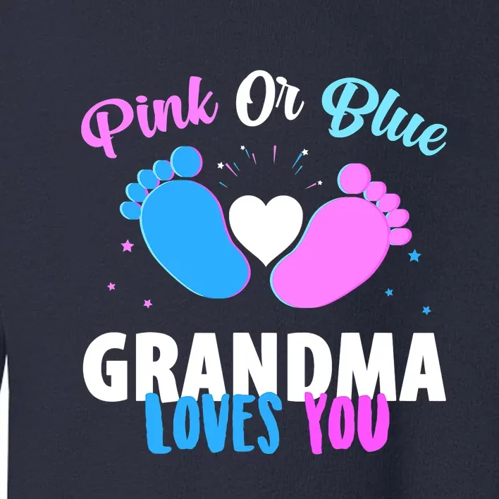 Gender Reveal Party Pink Or Blue Grandma Loves You Toddler Sweatshirt