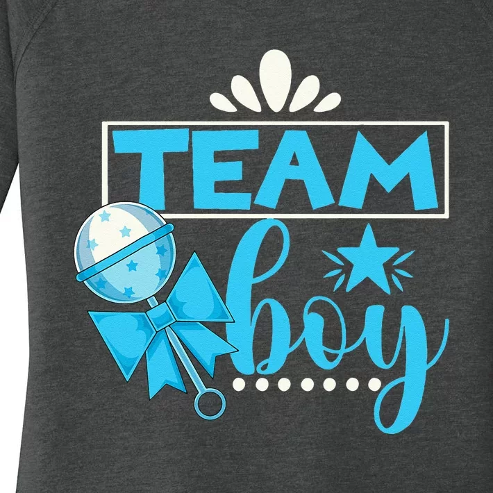 Gender Reveal Party Baby Shower Team Boy Gender Reveal Women's Perfect Tri Tunic Long Sleeve Shirt