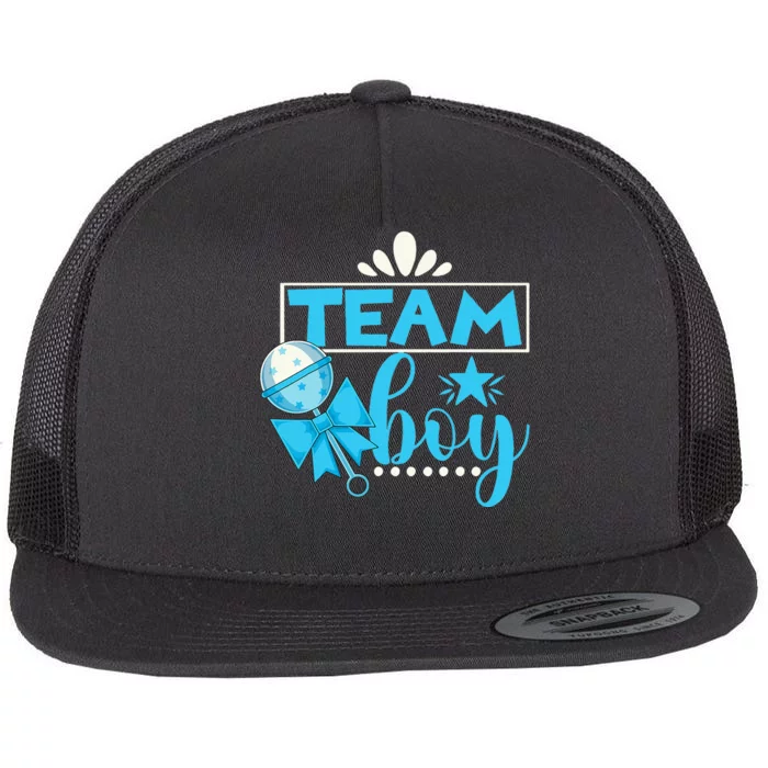 Gender Reveal Party Baby Shower Team Boy Gender Reveal Flat Bill Trucker Hat