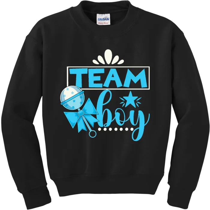 Gender Reveal Party Baby Shower Team Boy Gender Reveal Kids Sweatshirt