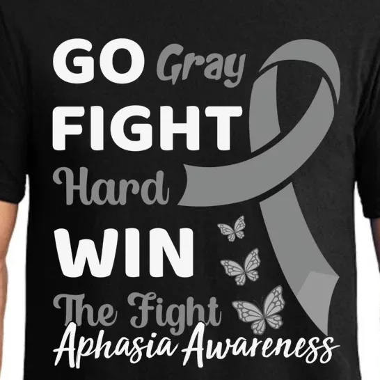 Gray Ribbon Present Anomia Aphasia Awareness Month Gift Pajama Set