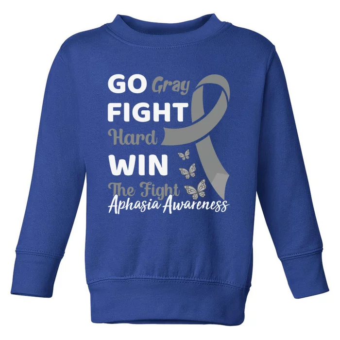 Gray Ribbon Present Anomia Aphasia Awareness Month Gift Toddler Sweatshirt