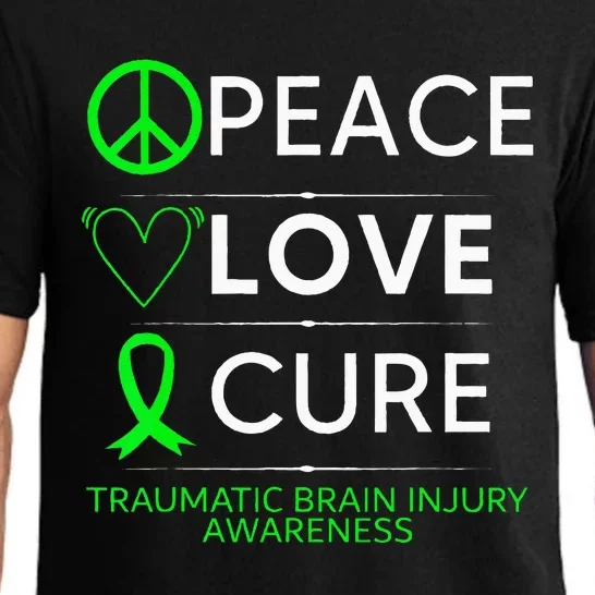 Green Ribbon Peace Cure Traumatic Brain Injury Awareness Pajama Set