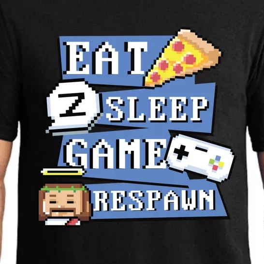 Gamer Routine Pixel Art Eat Sleep Game Respawn Cool Gift Pajama Set