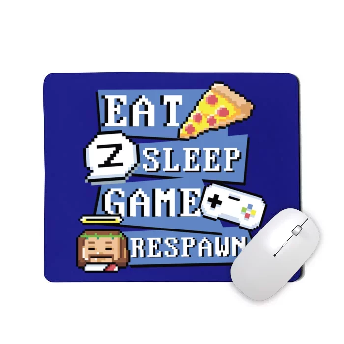 Gamer Routine Pixel Art Eat Sleep Game Respawn Cool Gift Mousepad