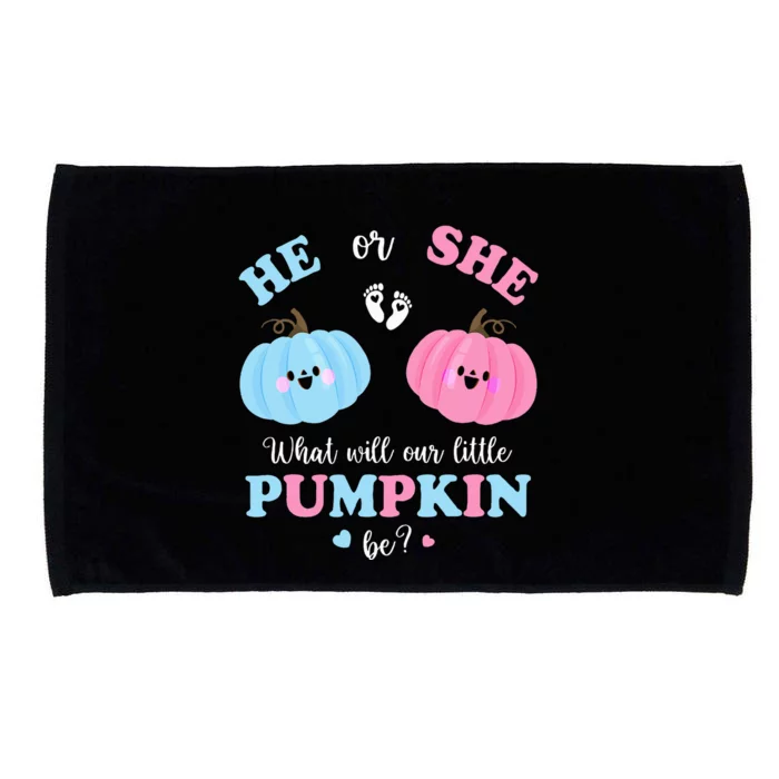 Gender Reveal Party Cute Pumpkin Baby Shower Mom and Dad Microfiber Hand Towel