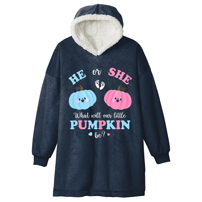 Gender Reveal Party Cute Pumpkin Baby Shower Mom and Dad Hooded Wearable Blanket