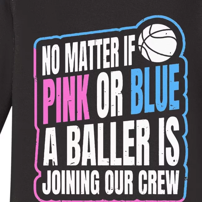 Gender Reveal Party Quote For A Basketball Player Baby Long Sleeve Bodysuit