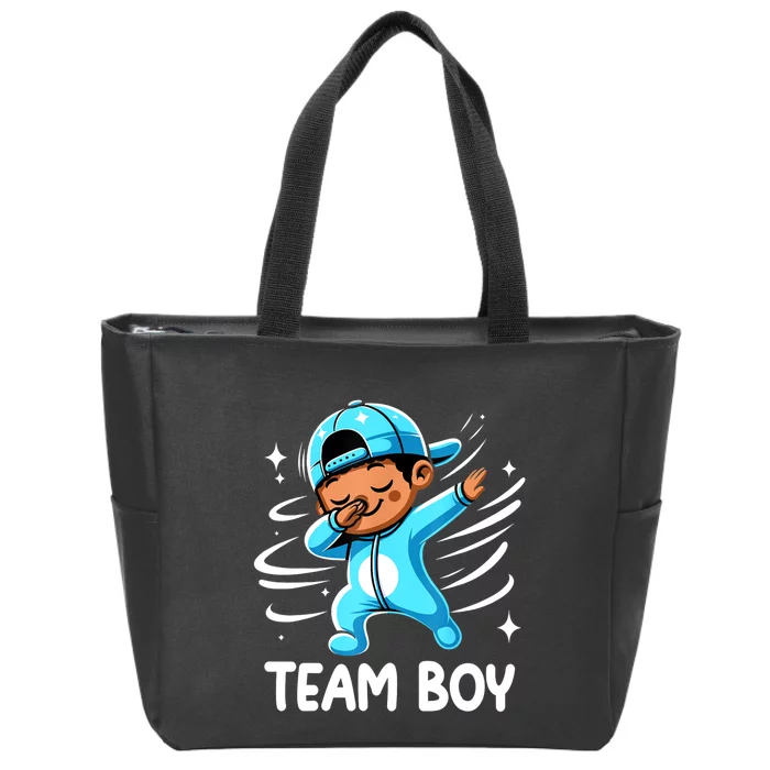 Gender Reveal Party Team Boy Baby Announcement Zip Tote Bag