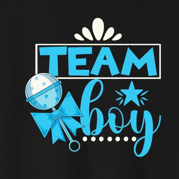 Gender Reveal Party Baby Shower Team Boy Gender Reveal Women's Crop Top Tee