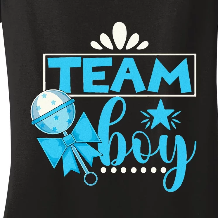 Gender Reveal Party Baby Shower Team Boy Gender Reveal Women's V-Neck T-Shirt