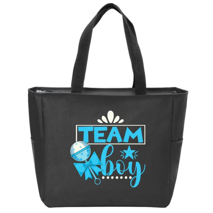 Gender Reveal Party Baby Shower Team Boy Gender Reveal Zip Tote Bag