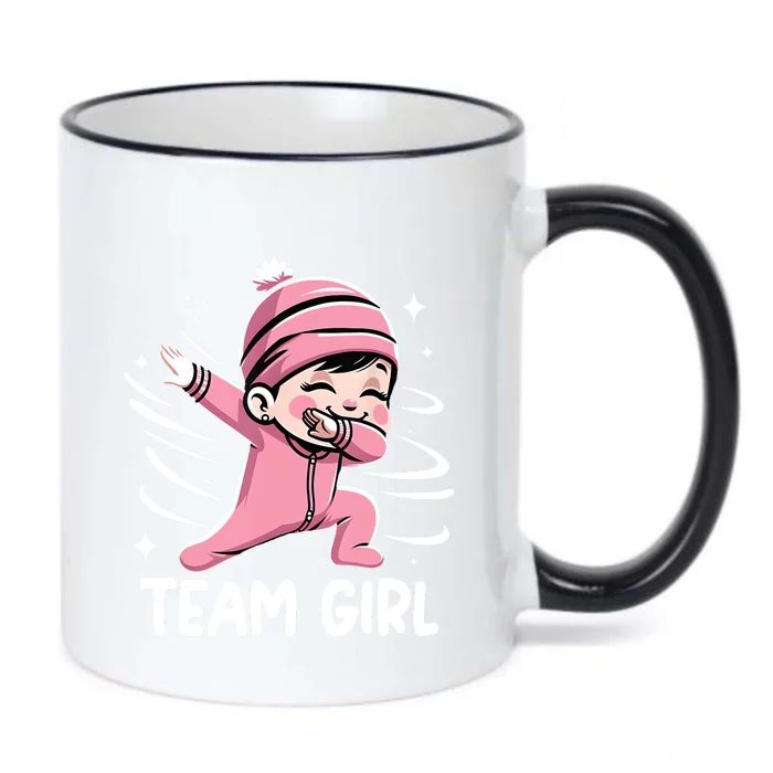 Gender Reveal Party Team Girl Baby Announcement Black Color Changing Mug