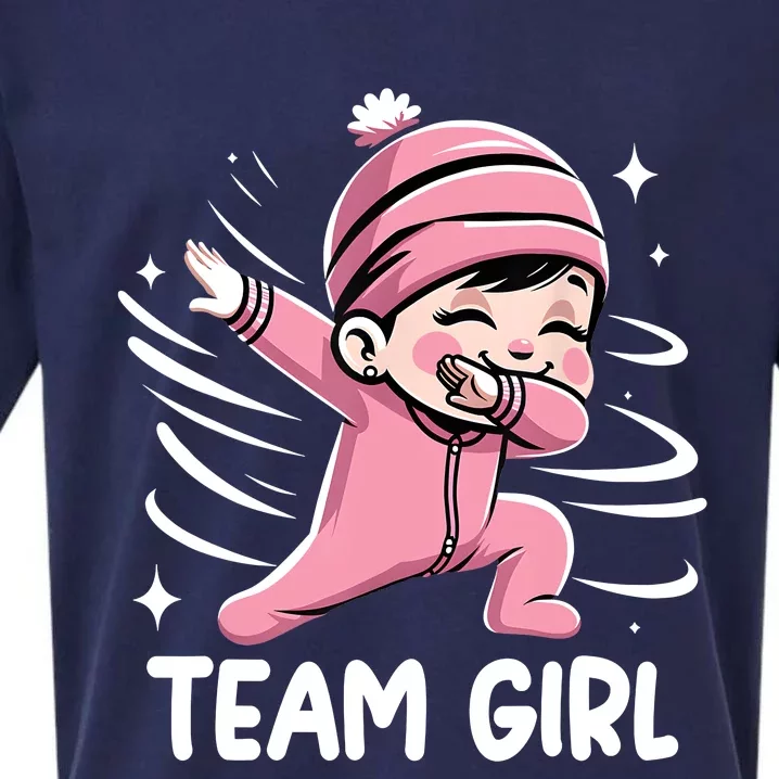 Gender Reveal Party Team Girl Baby Announcement Sueded Cloud Jersey T-Shirt