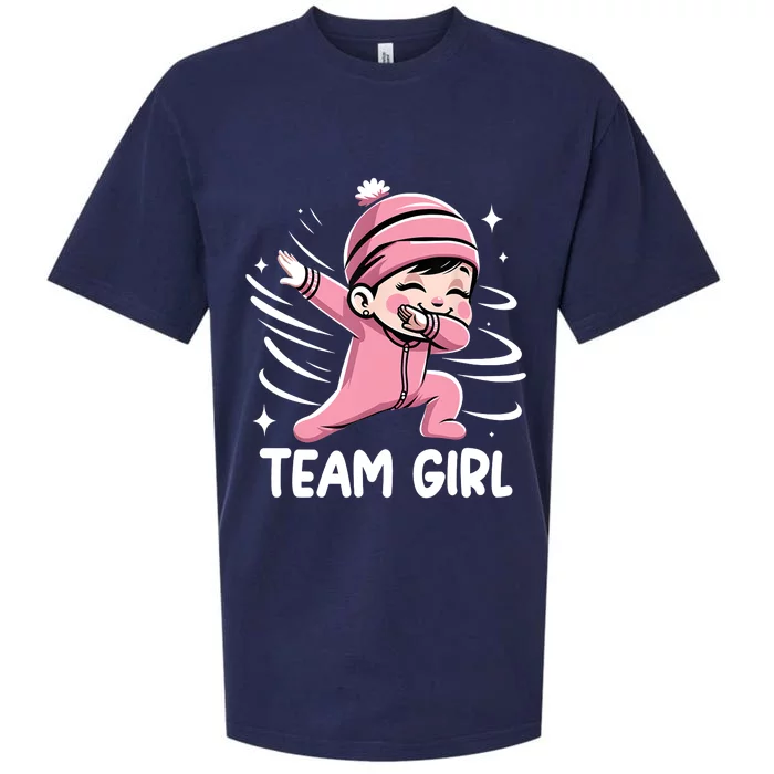 Gender Reveal Party Team Girl Baby Announcement Sueded Cloud Jersey T-Shirt