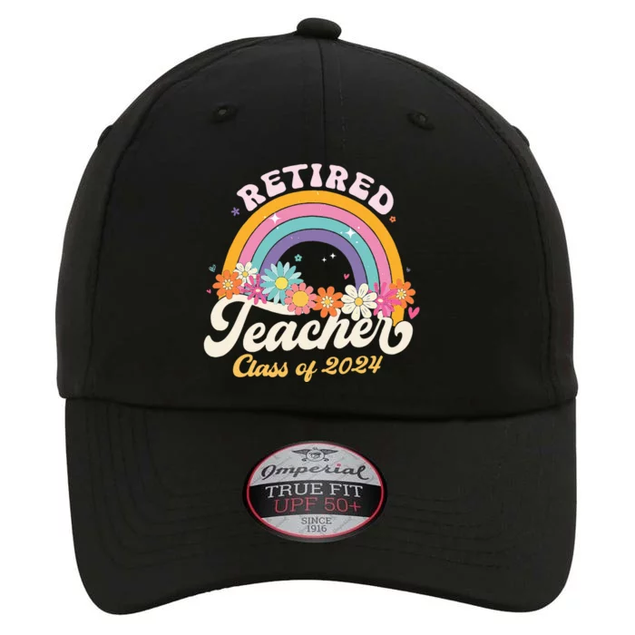 Groovy Rainbow Retired Teacher Class Of 2024 The Original Performance Cap