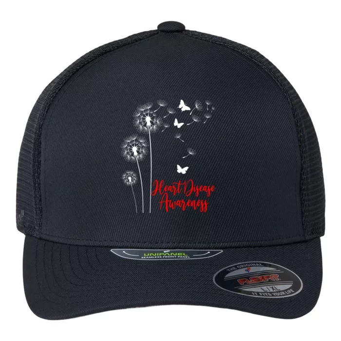 Go Red Ribbon Heart Disease Awareness Month American Heart Gift Flexfit Unipanel Trucker Cap