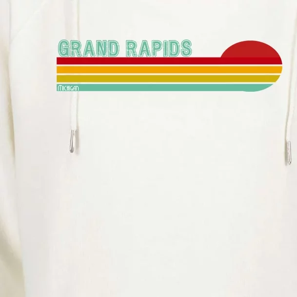 Grand Rapids Retro Michigan Womens Funnel Neck Pullover Hood