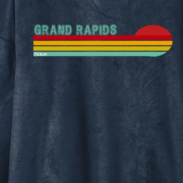 Grand Rapids Retro Michigan Hooded Wearable Blanket