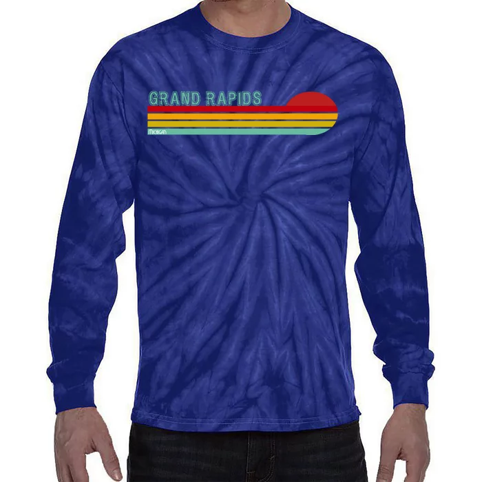 Grand Rapids Retro Michigan Tie-Dye Long Sleeve Shirt