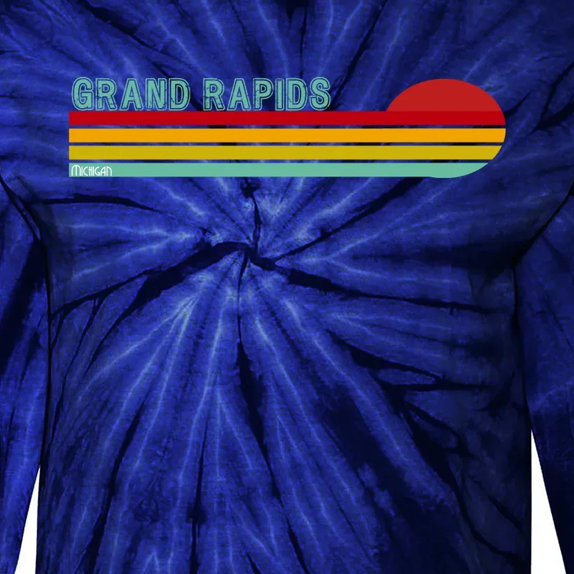 Grand Rapids Retro Michigan Tie-Dye Long Sleeve Shirt