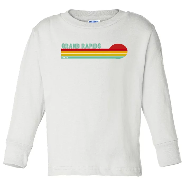 Grand Rapids Retro Michigan Toddler Long Sleeve Shirt