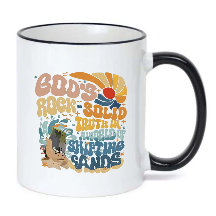 GodS Rocksolid Retro Beach Vbs 2024 Christian Black Color Changing Mug