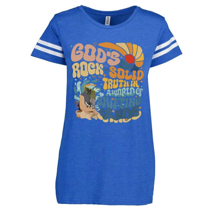 GodS Rocksolid Retro Beach Vbs 2024 Christian Enza Ladies Jersey Football T-Shirt