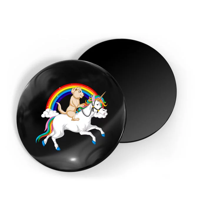 Golden Retriver Riding Unicorn Magnet