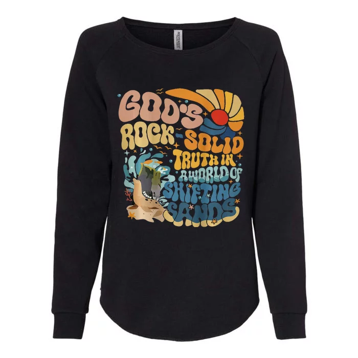 GodS Rocksolid Retro Breaker Rock Beach Vbs 2024 Christian Womens California Wash Sweatshirt