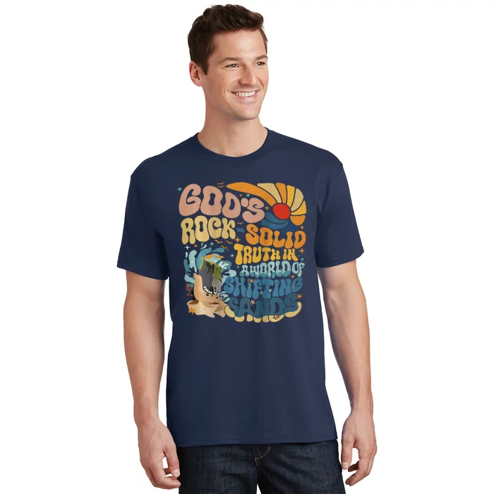 GodS Rocksolid Retro Breaker Rock Beach Vbs 2024 Christian T-Shirt