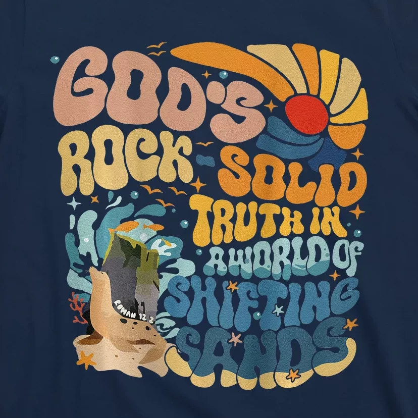 GodS Rocksolid Retro Breaker Rock Beach Vbs 2024 Christian T-Shirt