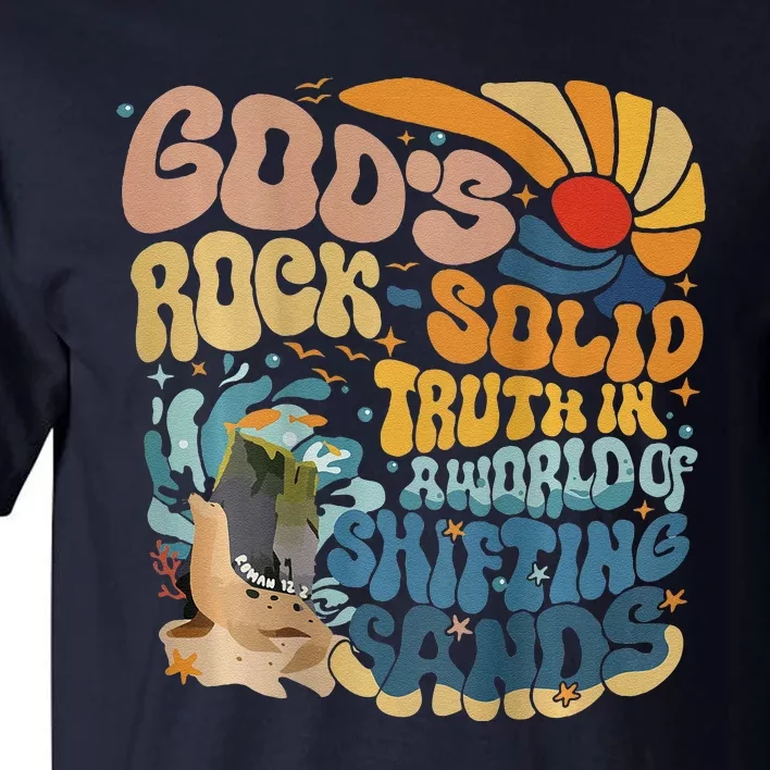 GodS Rocksolid Retro Breaker Rock Beach Vbs 2024 Christian Tall T-Shirt