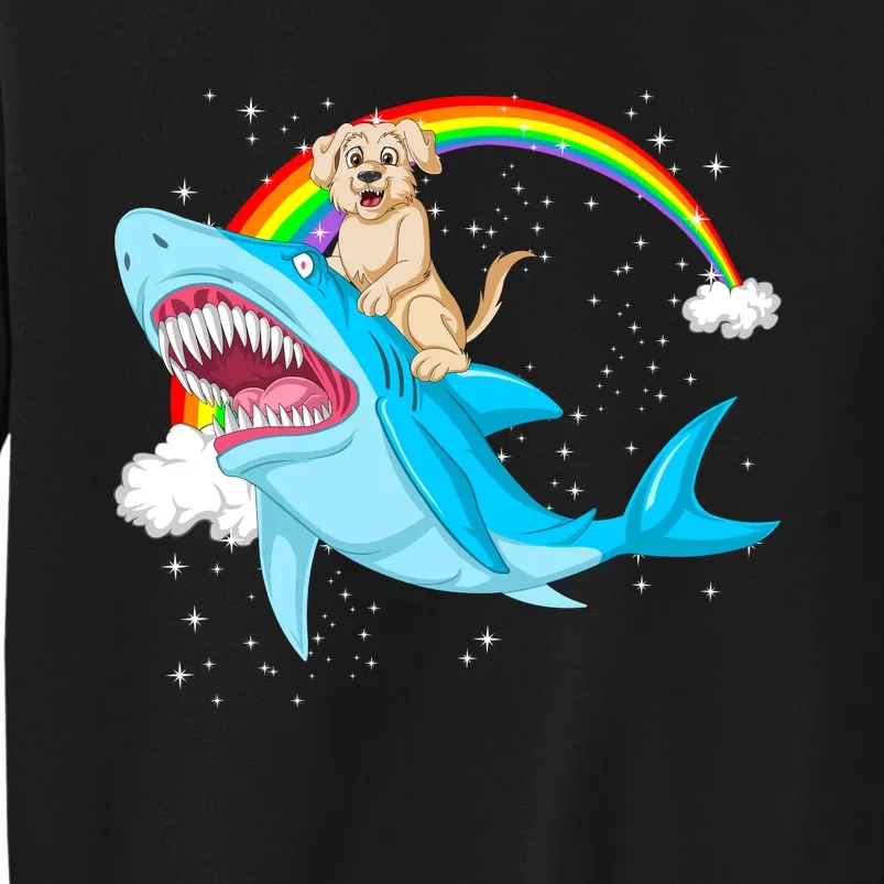 Golden Retriver Riding Shark Sweatshirt