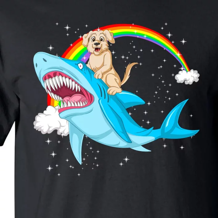 Golden Retriver Riding Shark Tall T-Shirt