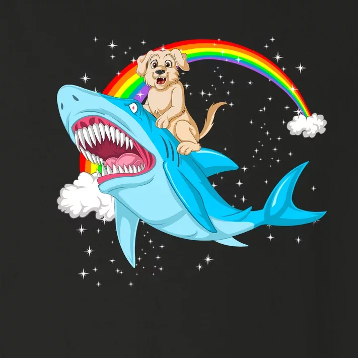 Golden Retriver Riding Shark Toddler Long Sleeve Shirt