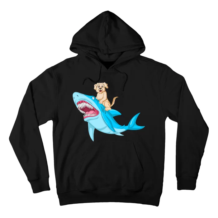 Golden Retriver Riding Shark Hoodie