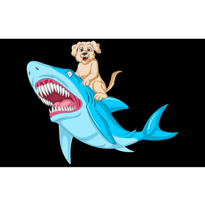 Golden Retriver Riding Shark Bumper Sticker