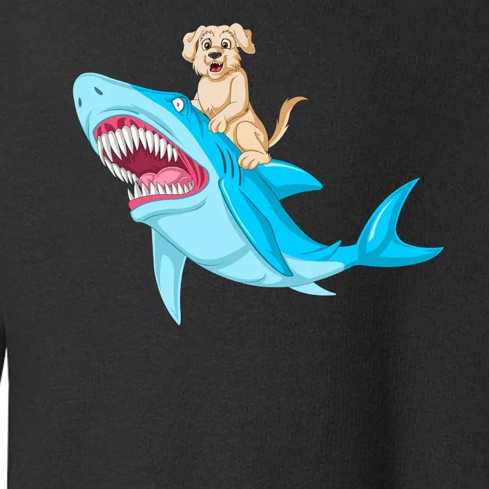 Golden Retriver Riding Shark Toddler Sweatshirt