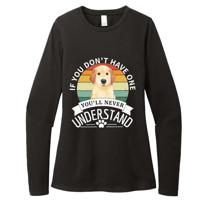 Golden Retriever Retro Vintage Dog Lovers Womens CVC Long Sleeve Shirt