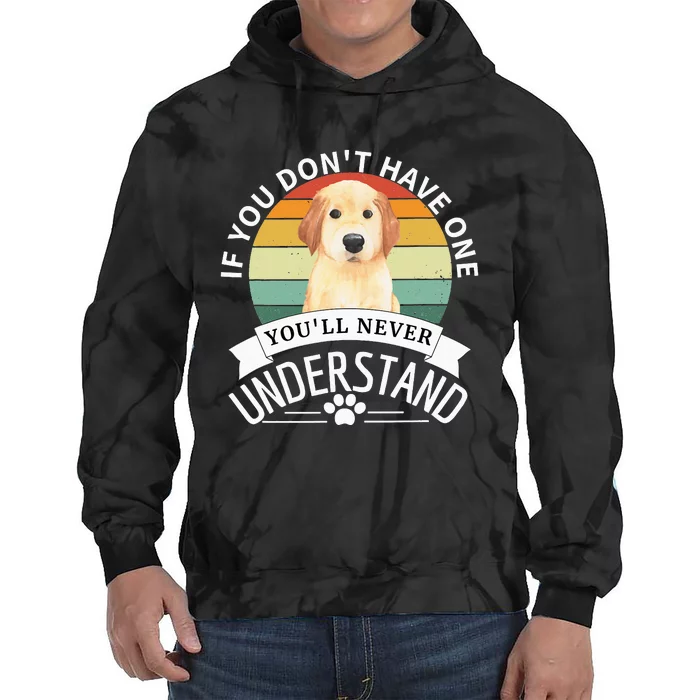 Golden Retriever Retro Vintage Dog Lovers Tie Dye Hoodie