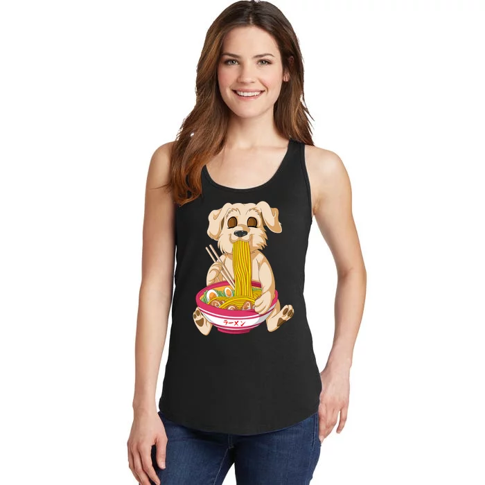 Golden Retriver Ramen Ladies Essential Tank