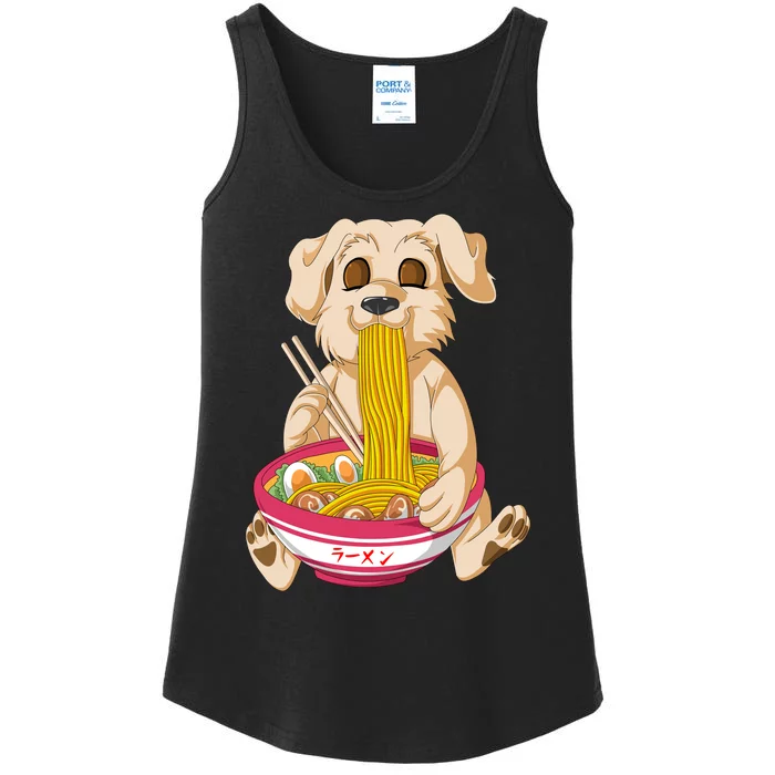 Golden Retriver Ramen Ladies Essential Tank