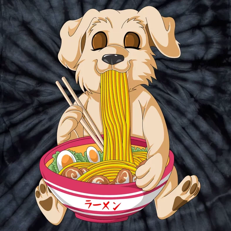 Golden Retriver Ramen Tie-Dye T-Shirt