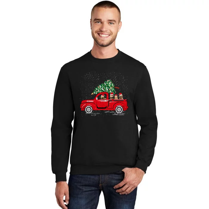 Goldendoodle Riding Red Truck Santa Christmas Pajamas Gift Sweatshirt