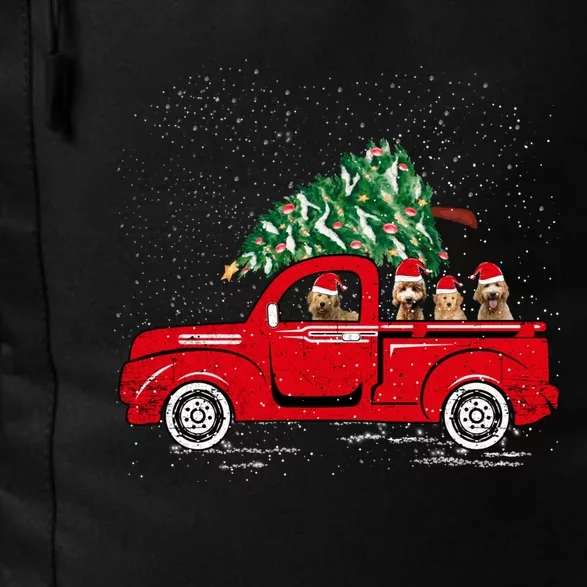 Goldendoodle Riding Red Truck Santa Christmas Pajamas Gift Daily Commute Backpack